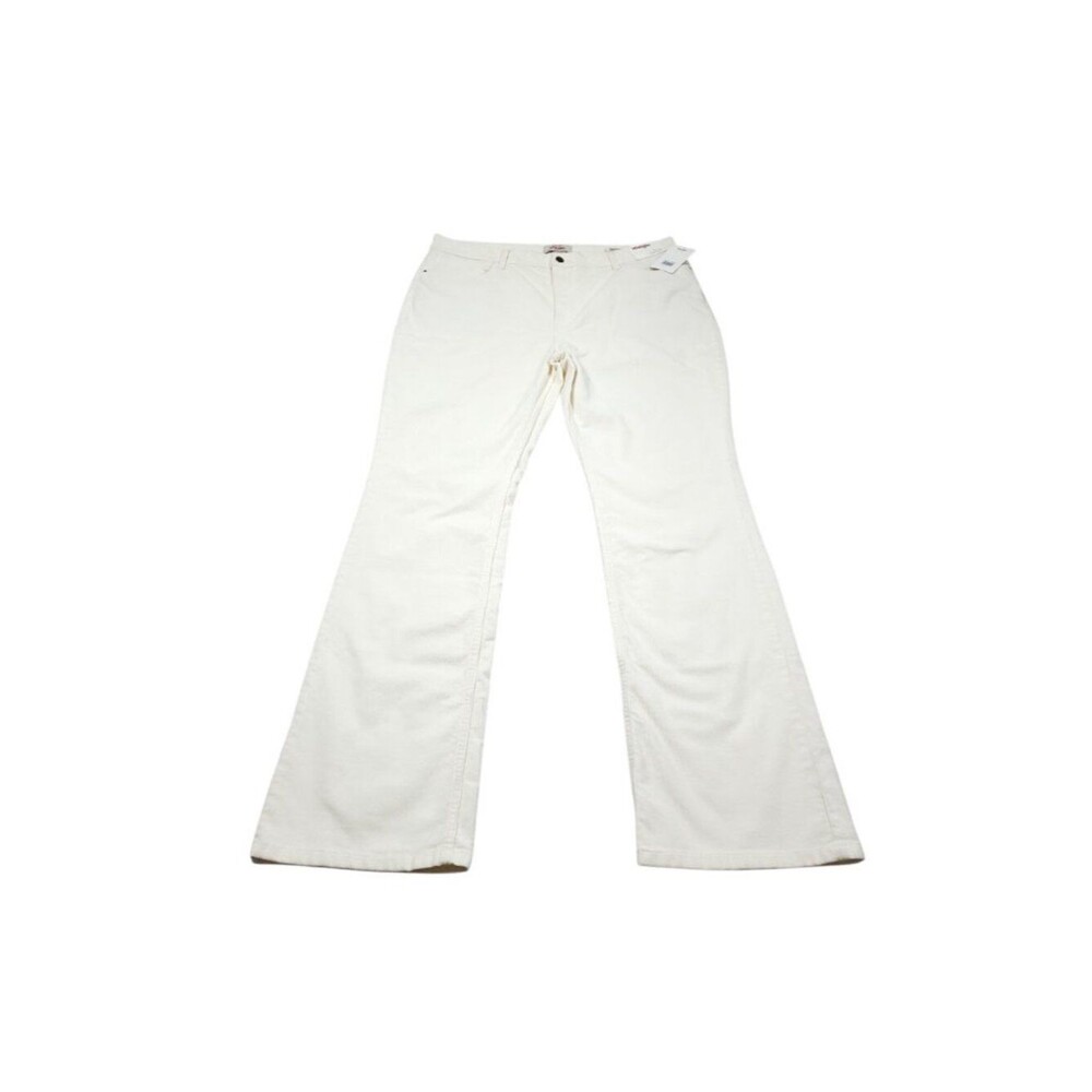 Wrangler High Rise Bold Boot Corduroy Bootcut Jeans White Cream Size 18 34 x 34 - Picture 2 of 9